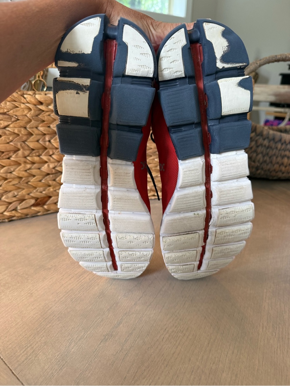 On Running Coral and Navy Men's Running Shoe - Picture 3 of 7